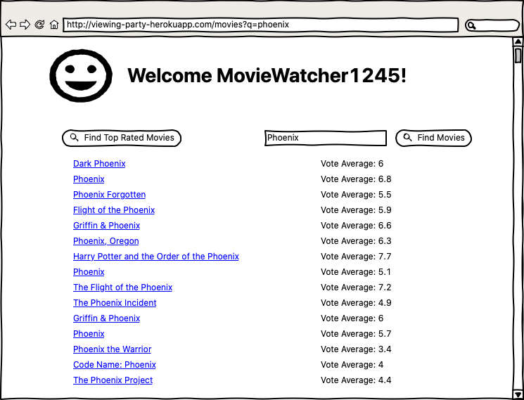 movie title results wireframe