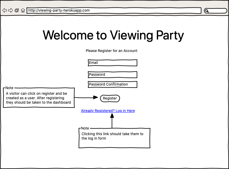 registration wireframe